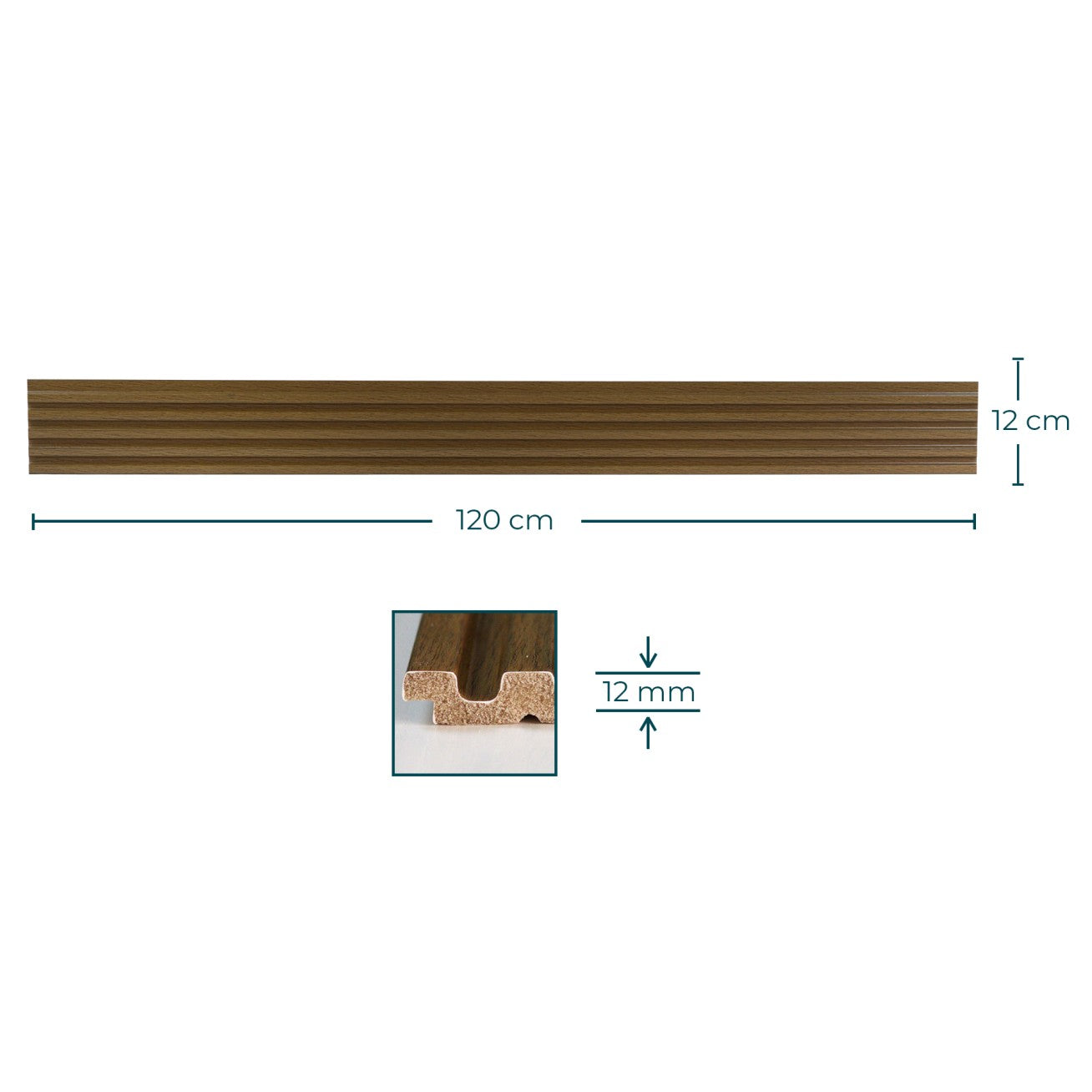 Painel ripado - ripa fina - castanho 1,2m