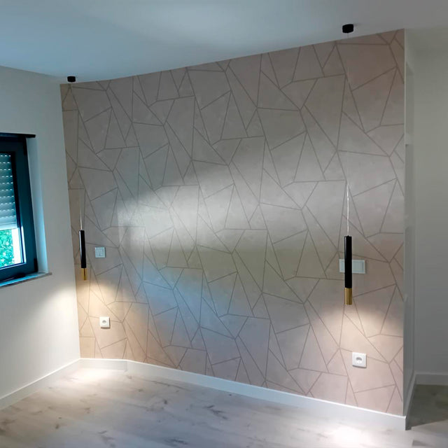 Papel de parede geométrico bege