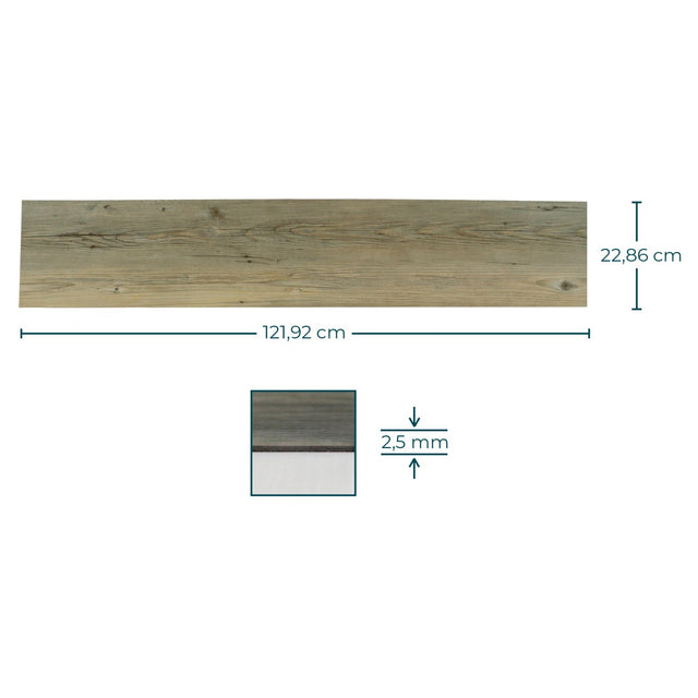 Pavimento vinílico SPC adesivo cinza