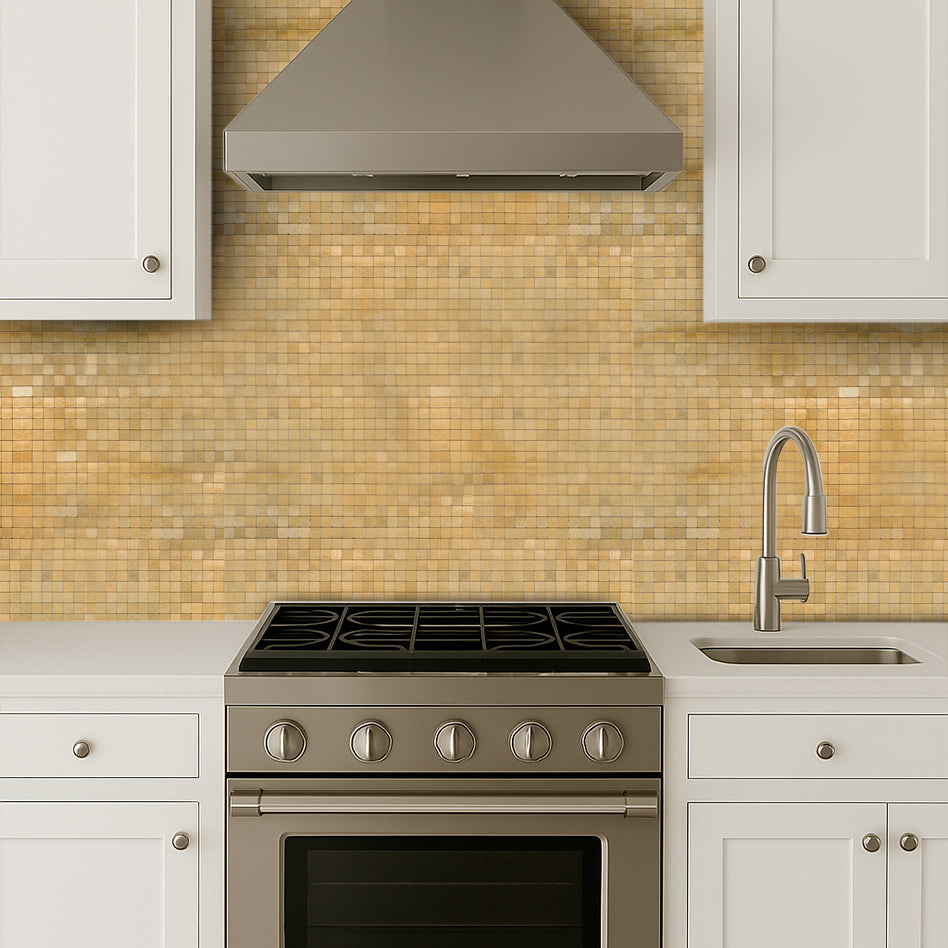Adesivo de parede Mosaico Metálico dourado