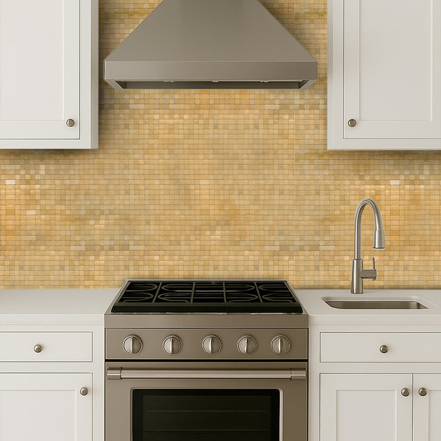 Adesivo de parede Mosaico Metálico dourado