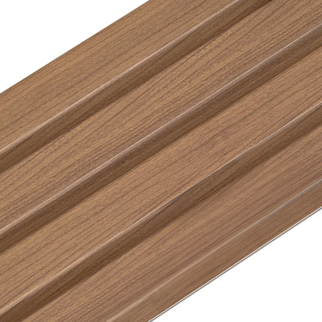 Painel ripado - ripa larga baixa - castanho madeira 2,49m