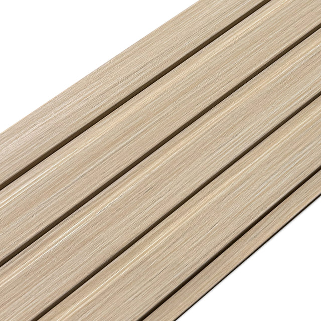 Painel ripado - ripa larga baixa - castanho claro madeira 2,49m