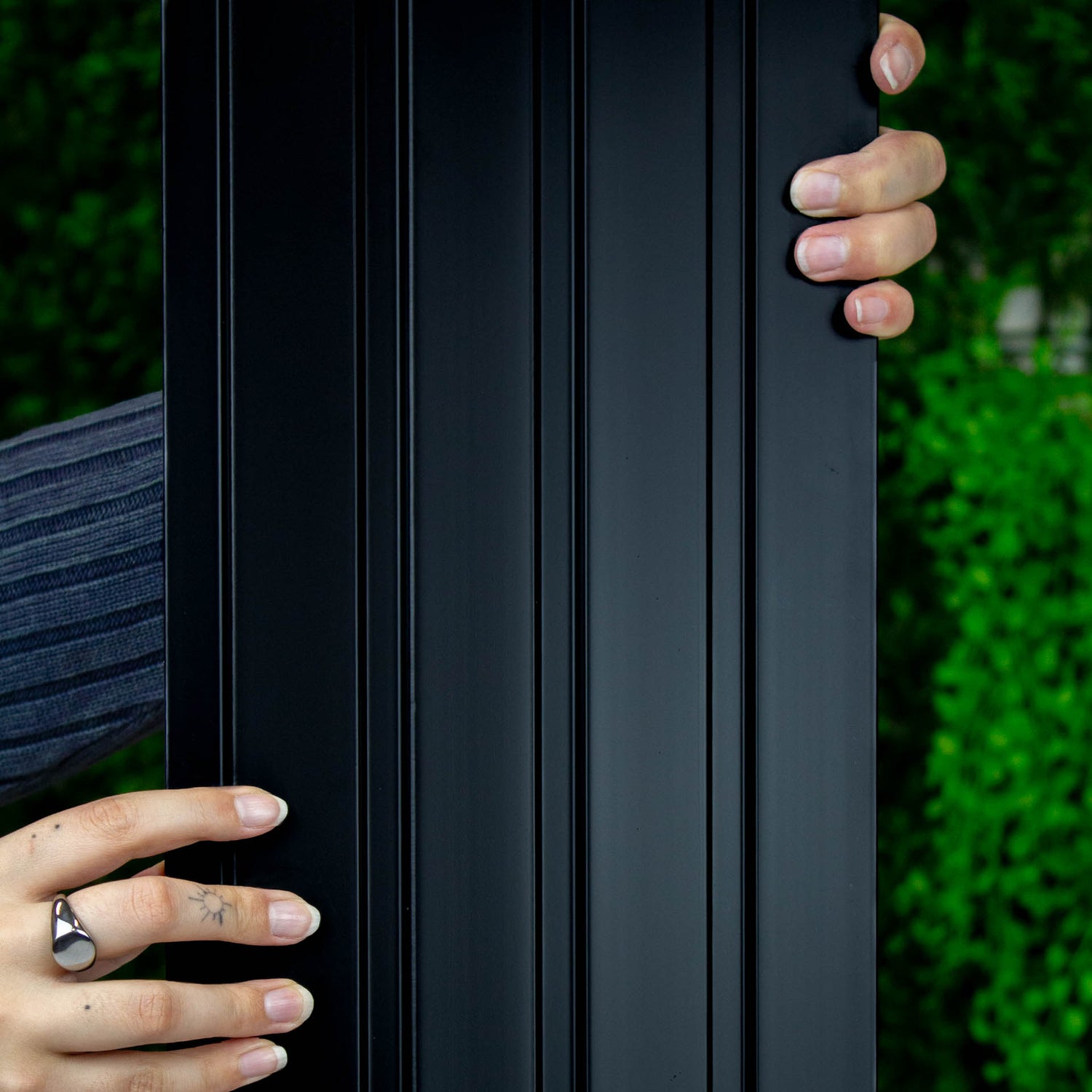Painel ripado - ripa larga baixa - preto 2,49m