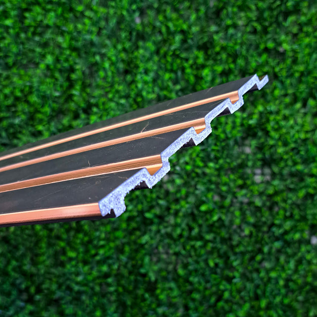 Painel ripado - ripa larga baixa - pedra/bronze 2,49m