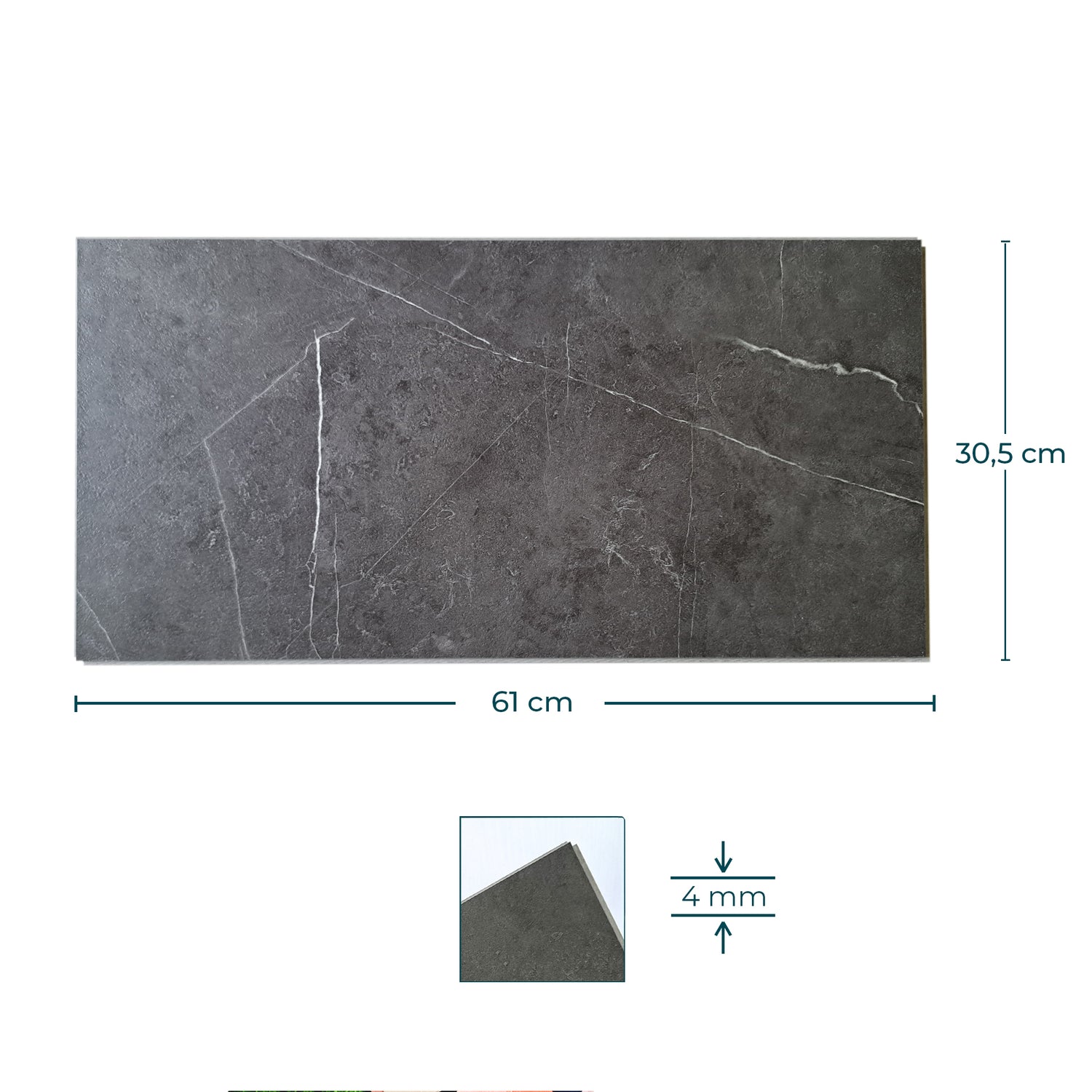 Painel de parede SPC Preto 30x61cm