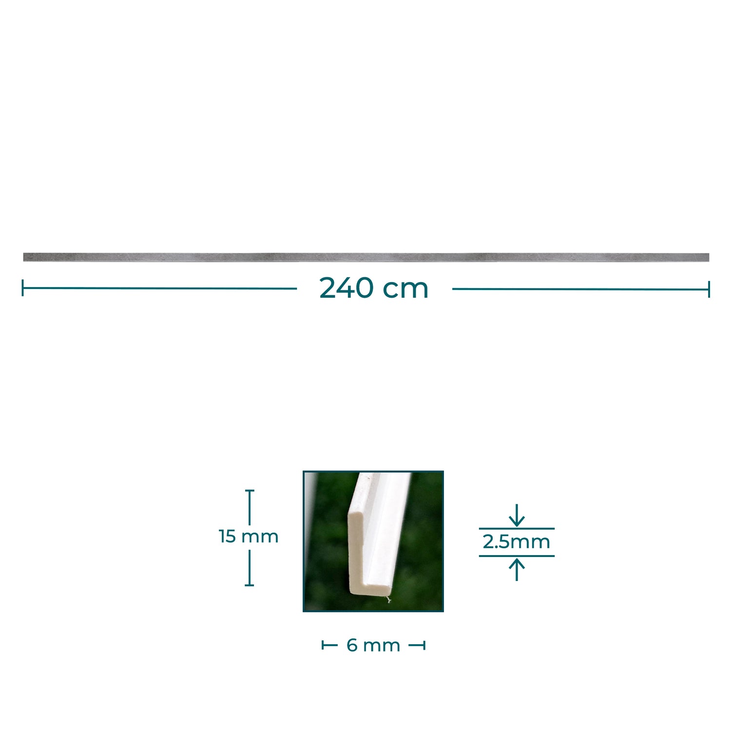 Perfil em L SPC Cinza 1,5cmx0,6cm com 2,4 metros