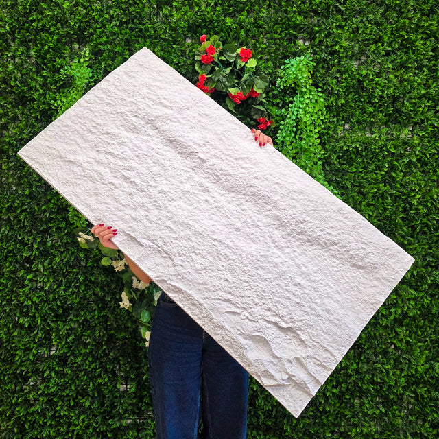 Painel de parede 3D efeito pedra branco 120cm x 60cm