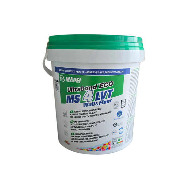 Cola para LVT Ultrabond Eco MS 4LVT 7kg - Parede e chão - Mapei