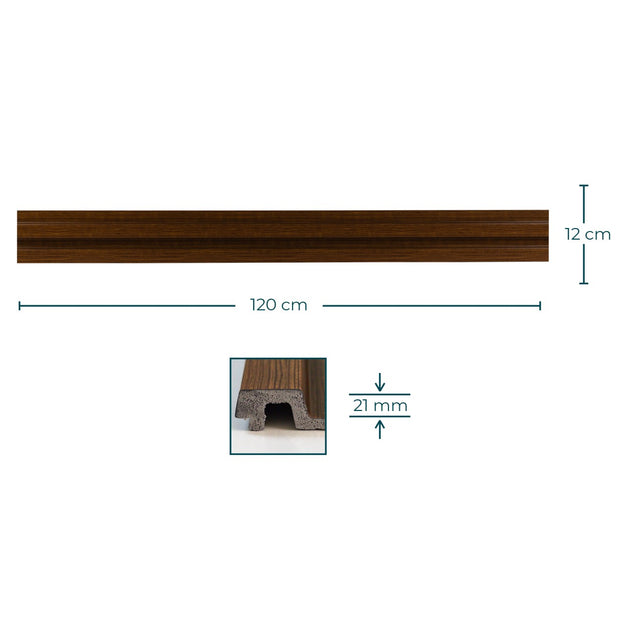 Painel ripado largo castanho 1,2m