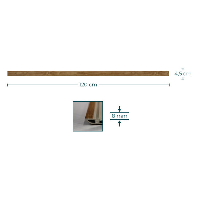 Perfil de desnível vinílico castanho - 1,2m