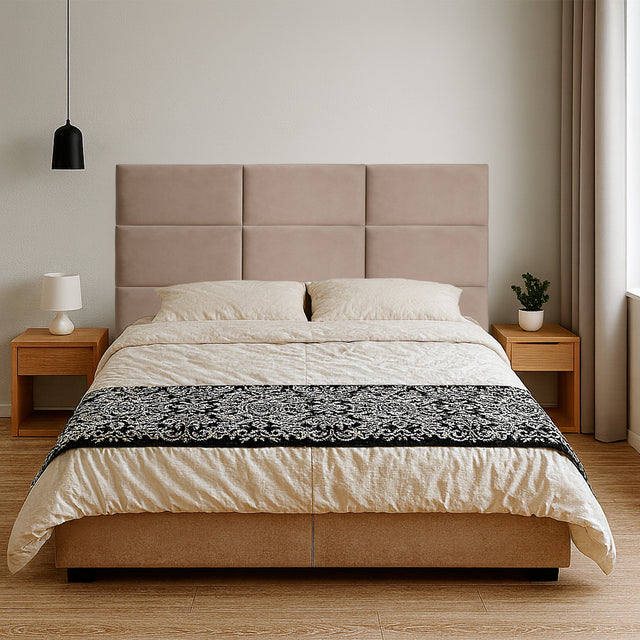 Cabeceira estofada Suede Bege 30x60cm