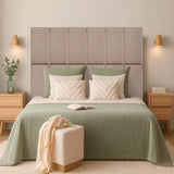 Cabeceira estofada Suede Bege 30x60cm