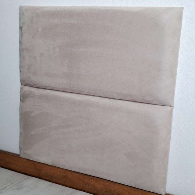Cabeceira estofada Suede Bege 30x60cm