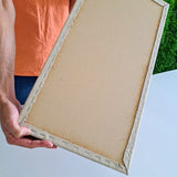 Cabeceira estofada Suede Bege 30x60cm