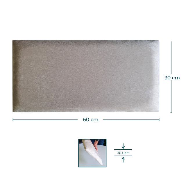 Cabeceira estofada Suede Bege 30x60cm