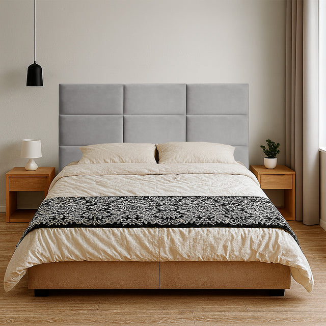 Cabeceira estofada Suede Cinza 30x60cm