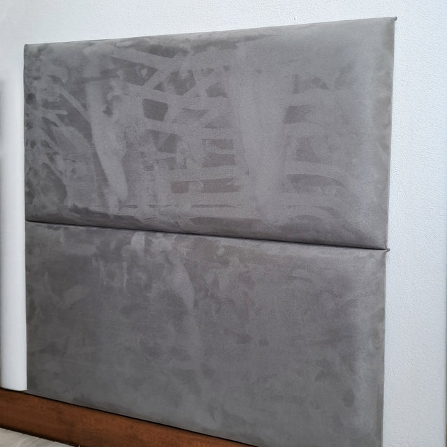 Cabeceira estofada Suede Cinza 30x60cm