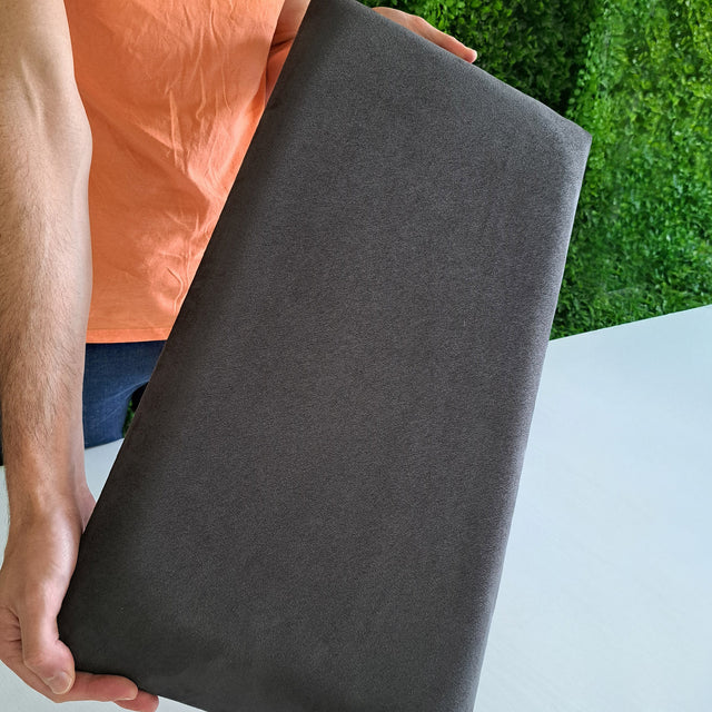 Cabeceira estofada Suede Cinza escuro 30x60cm