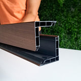 Divisória de ambiente PVC padrão Madeira Nogueira 7cmx7cm com 2,8 metros