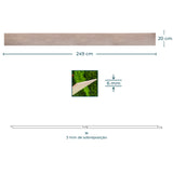 Painel ripado - Estilo tábua - Castanho madeira 2,49m