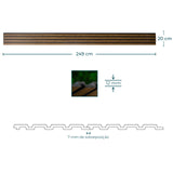 Painel ripado - ripa larga baixa - preto/castanho 2,49m