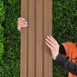 Painel ripado - ripa larga baixa - castanho madeira 2,49m