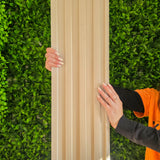 Painel ripado - ripa larga baixa - castanho claro madeira 2,49m