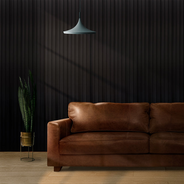 Painel ripado - ripa larga baixa - preto 2,49m