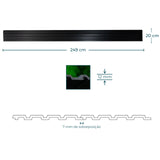 Painel ripado - ripa larga baixa - preto 2,49m