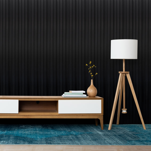 Painel ripado - ripa larga baixa - preto 2,49m