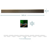 Painel ripado - ripa larga baixa - pedra/dourado 2,49m
