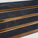 Painel ripado - ripa larga baixa - pedra/bronze 2,49m