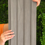 Painel ripado - ripa larga baixa - cinzento madeira 2,49m