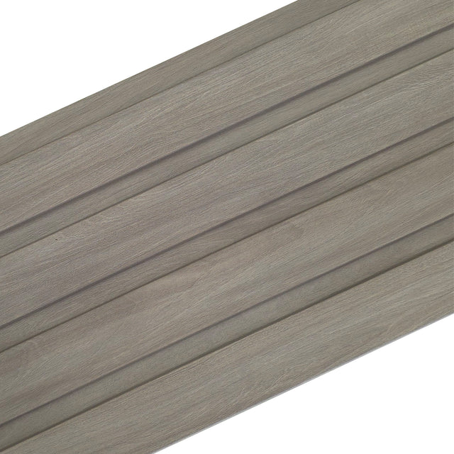 Painel ripado - ripa larga baixa - cinzento madeira 2,49m