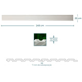 Painel ripado - ripa larga baixa - branco madeira 2,49m