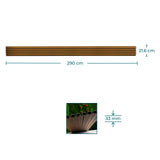Painel ripado exterior WPC - Castanho 2,9 metros