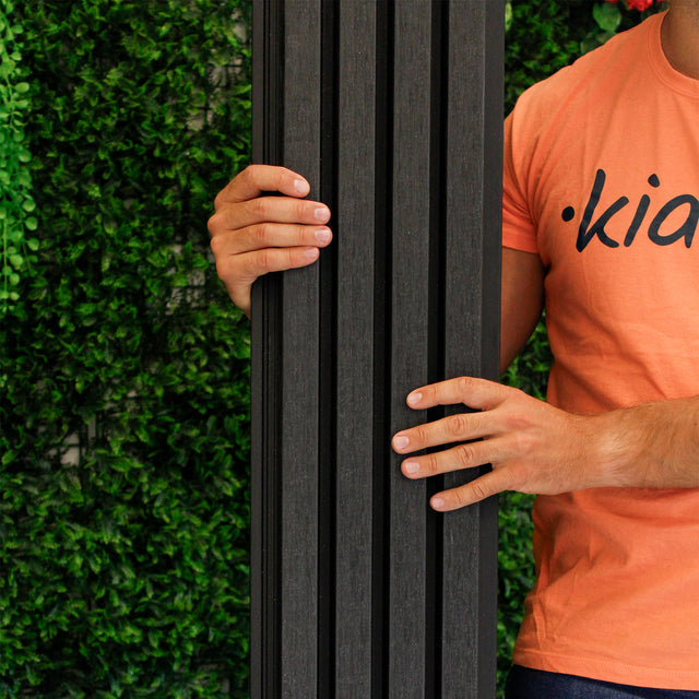 Painel ripado exterior WPC - Preto 2,9 metros