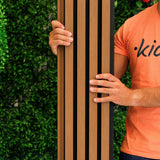 Painel ripado exterior WPC - Preto/Castanho 2,9 metros