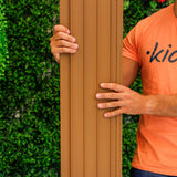 Painel ripado exterior WPC - Preto/Castanho 2,9 metros
