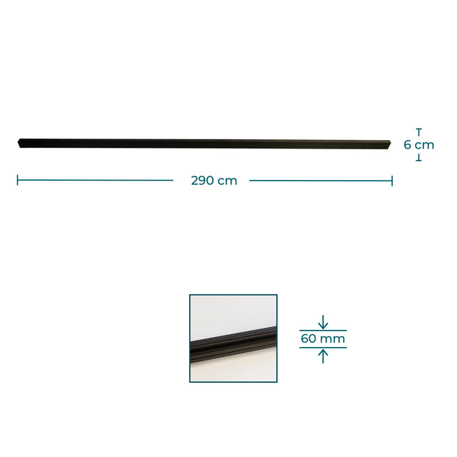 Canto para Painel ripado exterior WPC - Preto 2,9 metros