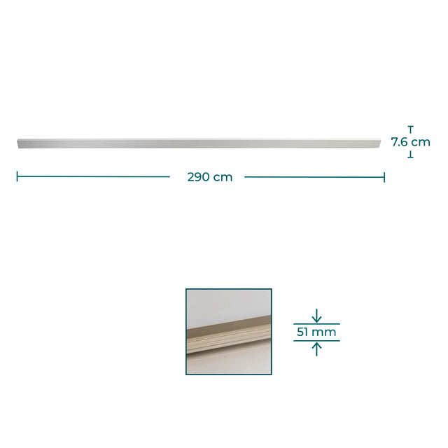 Acabamento para Painel ripado exterior WPC - Branco 2,9 metros