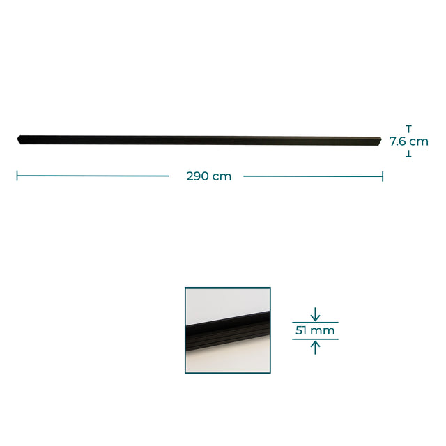 Acabamento para Painel ripado exterior WPC - Preto 2,9 metros