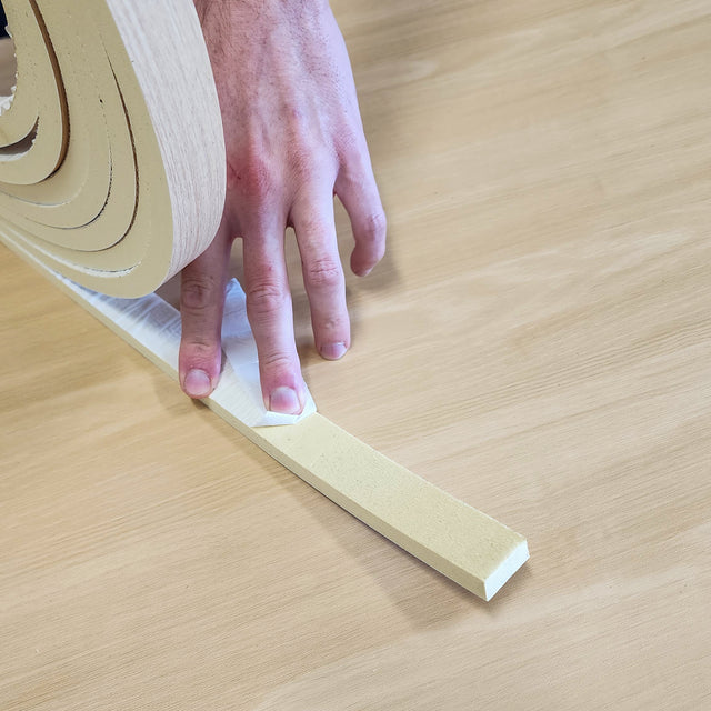 Ripa de acabamento para painel ripado autoadesivo - bege/castanho claro