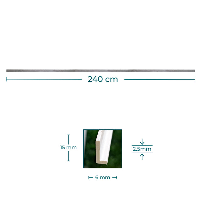 Perfil em L SPC Cinza 1,5cmx0,6cm com 2,4 metros