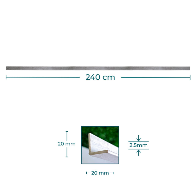 Perfil em L SPC Cinza 2cmx2cm com 2,4 metros