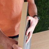 Ripa de acabamento para painel ripado autoadesivo - preto/castanho claro