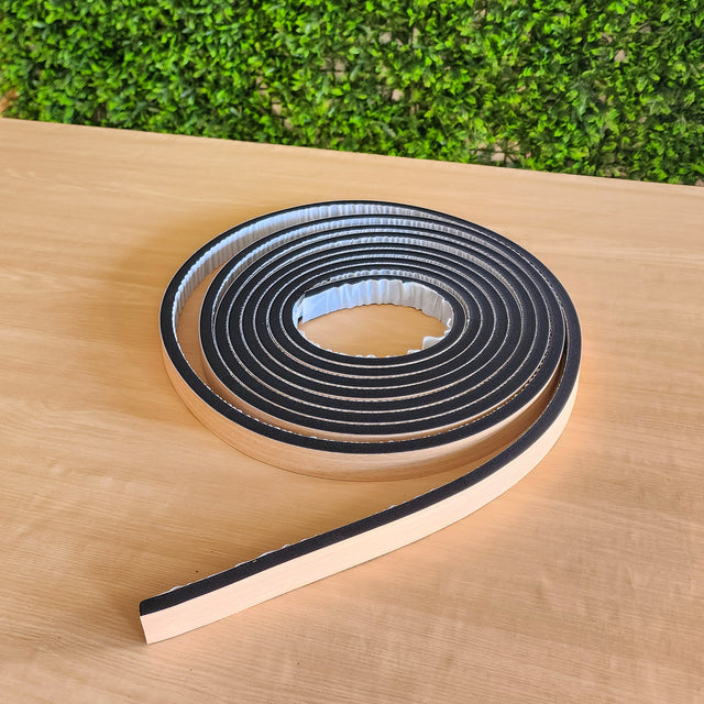 Ripa de acabamento para painel ripado autoadesivo - preto/castanho claro