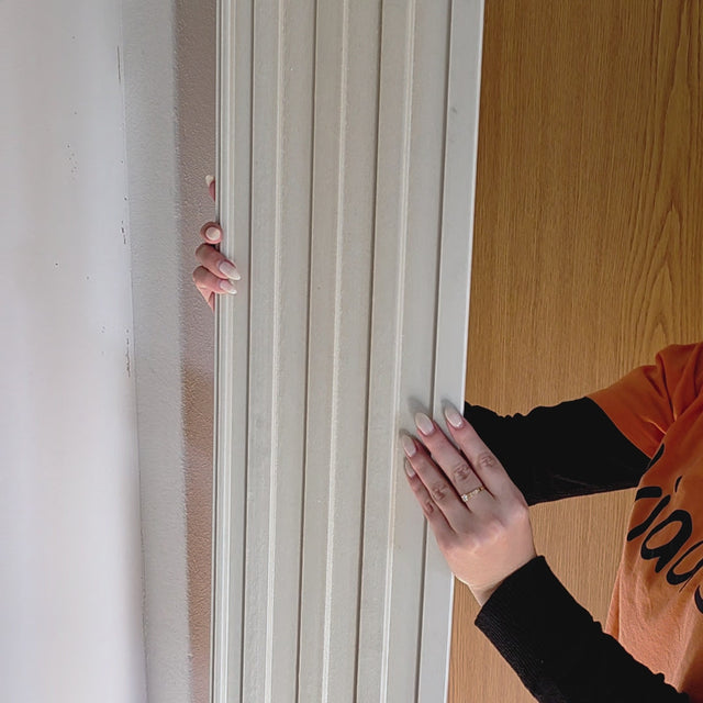 Painel ripado - ripa larga baixa - castanho madeira 2,49m