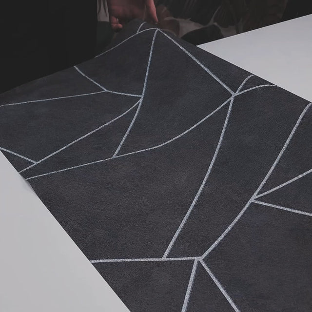 Papel de parede geométrico cinza escuro
